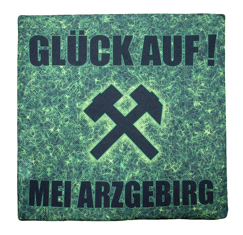 Sitzkissen Glck auf mei Arzgebirg 40x40x3 cm